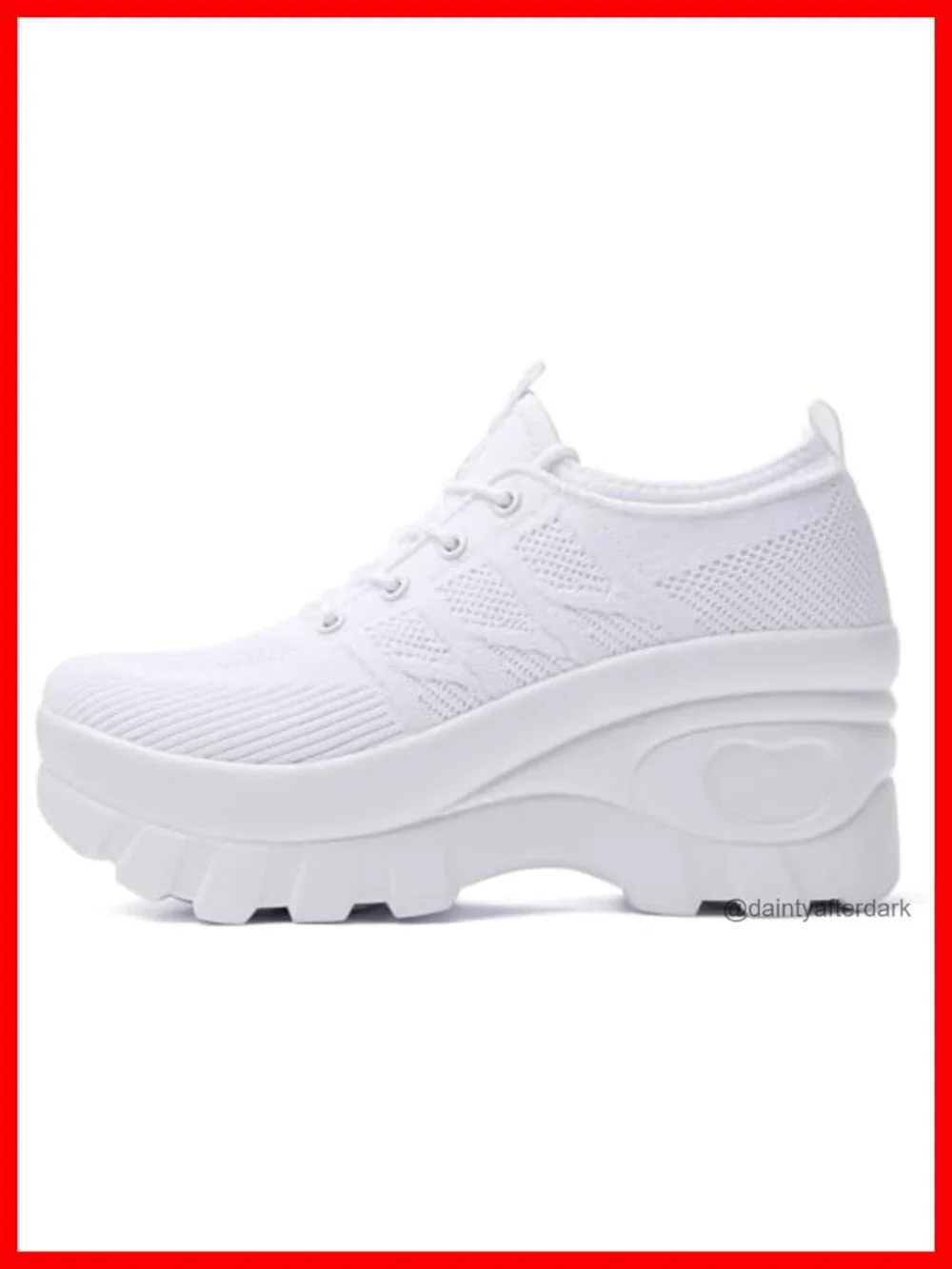 Women's Chunky Platform Knitted Lace Up Lug Sole Orthopedic Walking Shoes